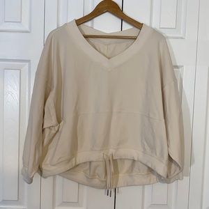 Lululemon V neck Cinch Tie cropped sweater M/L